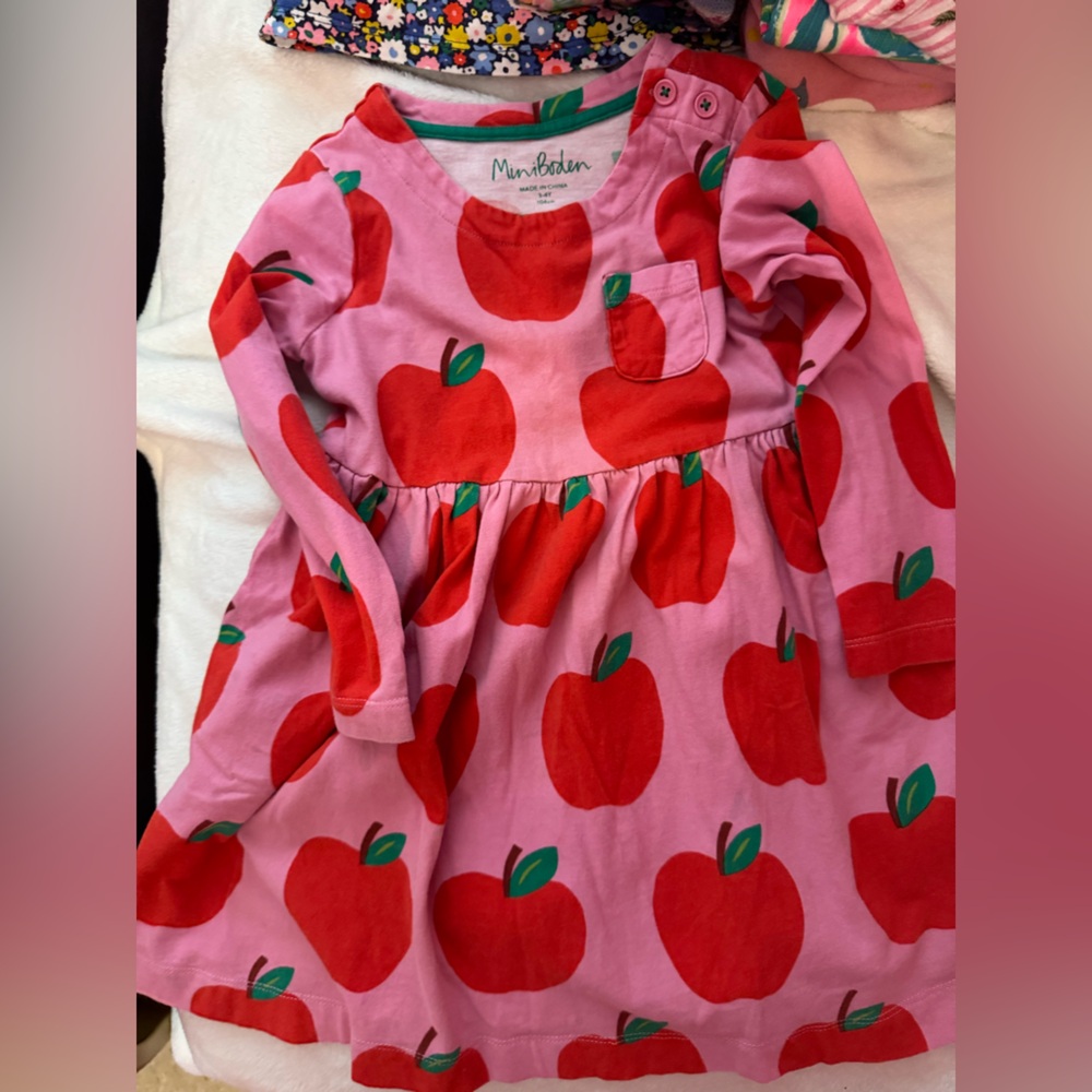 Mini Boden girls apple dress
